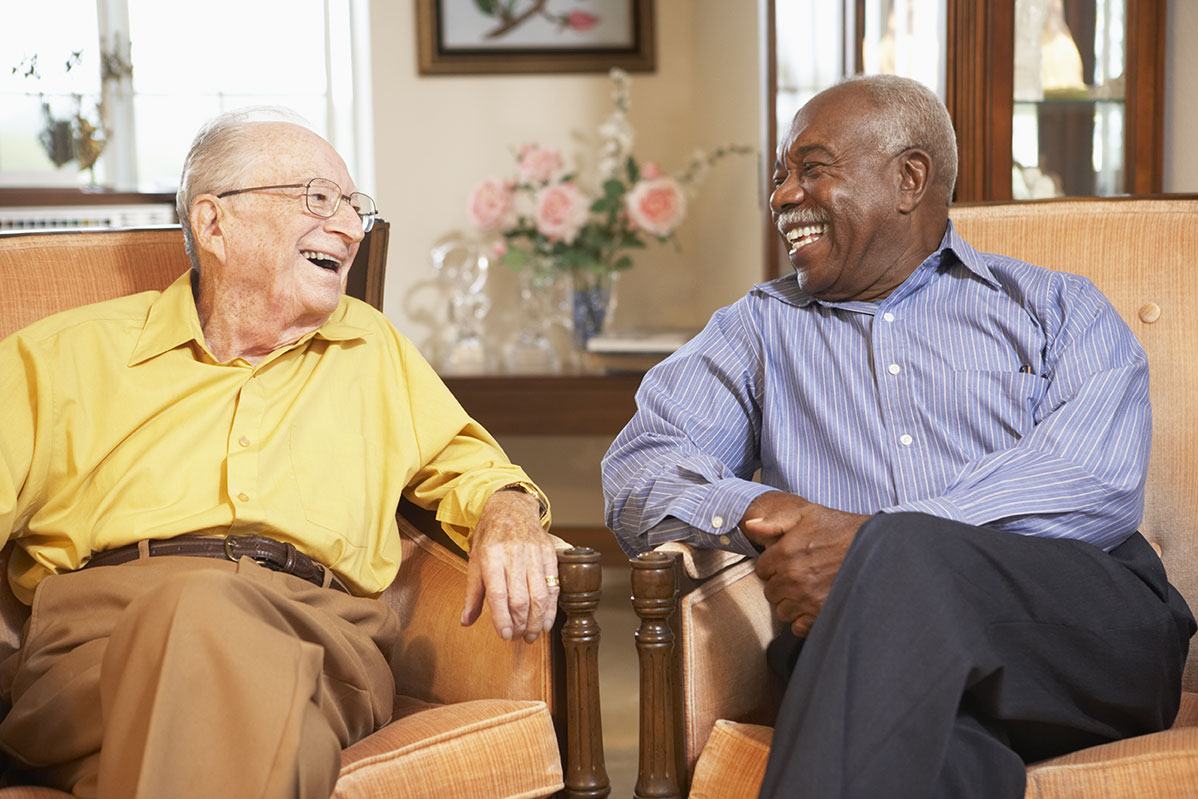 Residents laughing together at Mountain View Gardens